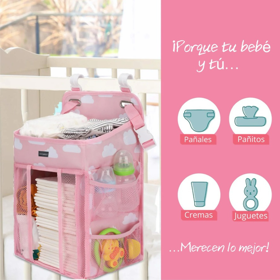 Organizador de Cuna Premium 🌸 El aliado perfecto para Mamitas que quieren todo en su lugar.