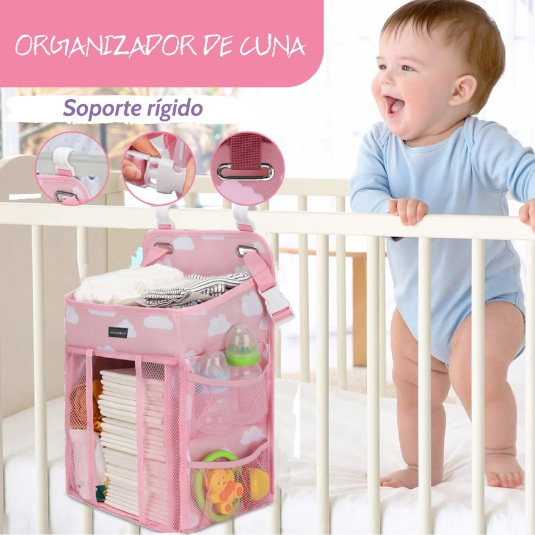Organizador de Cuna Premium 🌸 El aliado perfecto para Mamitas que quieren todo en su lugar.
