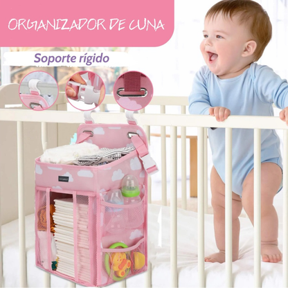 Organizador de Cuna Premium 🌸 El aliado perfecto para Mamitas que quieren todo en su lugar.